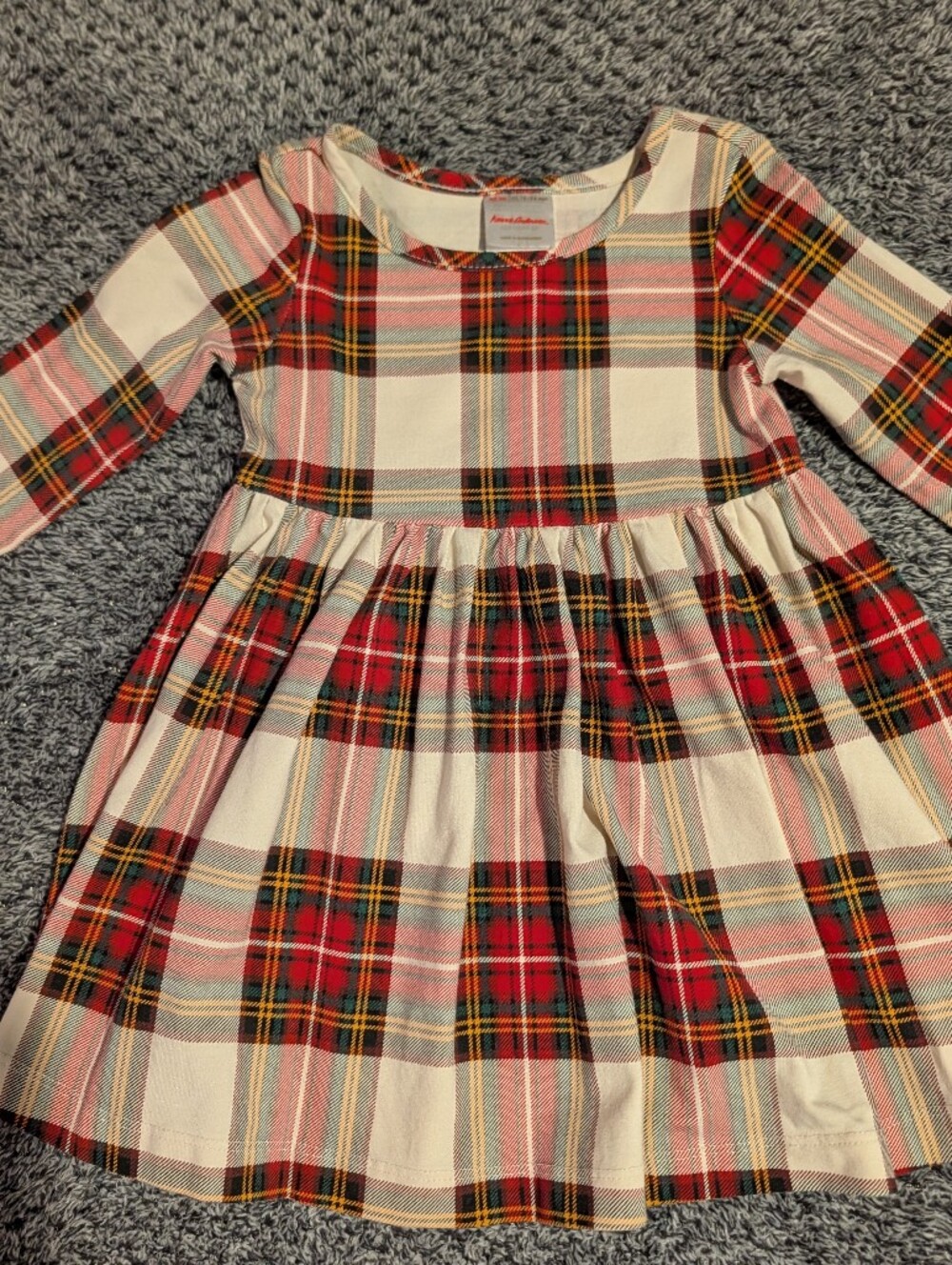 Hanna Andersson Plaid Fit-and-Flare Dress in Red and Cream, 18-24 Months